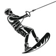 © LAXMI - Vector illustration of wakeboarding silhouette vector - extreme sports athlete on water
