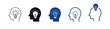 © icons gate - Creative thinking icon, Good idea icon set with human head and light bulb representing ideas, innovation, brain power, thinking and problem solving.