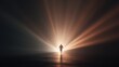 © MUHAMADFADZLAN - Person running towards radiant light in dramatic scene