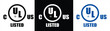 © wahyu - icon of Underwriters Laboratories (UL), symbol for extensive product testing analysis, vector illustration set eps 10