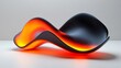 © Vins Pics - Abstract Black and Orange Wave Sculpture Modern Artistic Design