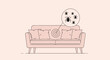 © Susmita - Light pink sofa with a magnified circle icon showing various microscopic pests like dust mites or bed bugs living deep inside the fabric.