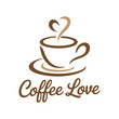 © Zohura - Elegant logo design featuring a coffee cup with steam and a heart symbolizing coffee love