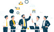 © Mousumi - Business brainstorming meeting discussing new project idea teamwork collaboration and strategy planning vector illustrationPrint