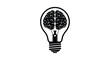 © Full - A lightbulb containing a brain representing thought and ideas silhouette