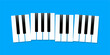 © Ramosh Artworks - Piano keys over blue flat vector illustration. Piano keys abstract art illustration for concert sign. Vector picture in flat style