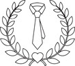 © SHAHELA - Vector wedding tie icon with laurel wreath and heart
