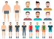 © Sky - Man transformation, body shapes and face variations in illustration form.