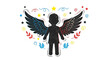 © Ilmu - Black silhouette of a winged child.