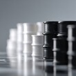 © KASUEMA SALAE - Oil barrels arranged like chess pieces in strategic conflict concept