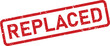 © NasimaH - A textured red rectangular stamp displaying the word REPLACED for a change or substitute status