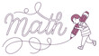 © official  - Child's playful drawing of the word 'math' with a large pencil