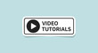 © Abul - Rectangular button with a play icon and video tutorials text provides access to online learning, educational content, and guides.