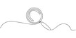 © JCS Graphic Design  - one line drawing magnifying glass sketch, one continuous line illustration of magnifying glass, continuous line drawing of magnifying glass lens, Continuous one line drawing magnifying glass.