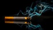 © Maryna - Smoke curls from a cigarette against a dark background