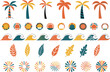 © Niranjon - A vibrant vector graphic illustration of tropical icons and symbols
