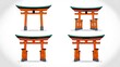 © Rehan - Traditional japanese torii gates set isolated on white background