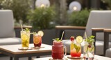 Refreshing drinks outdoors