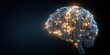 © huynh - Human brain made of digital circuit board lines with glowing orange light sparks representing artificial intelligence machine learning neural networks and advanced cognitive computing