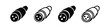 © liubomir118809 - Circular Electrical Connector Icons Set - Audio Video Plug Glyph and Outline Vector Symbols