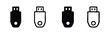 © liubomir118809 - USB flash drive or memory stick icons set. Portable data storage device symbol collection in solid and outline style.
