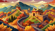 © Devili - Great wall of china in autumn landscape