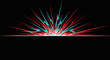 © ary - red and blue light streaks explosion on black background