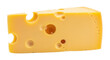© Luca - Swiss cheese block isolated PNG, yellow dairy product with holes on transparent background, food ingredient for cooking and sandwiches