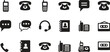 © ZahangirMilon - collection of black telephone and communication icons on white background
