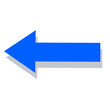 © にゃむ - Cute blue left pointing arrow flat cartoon icon vector illustration kawaii sticker