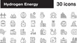 © Md.Al-amin - Collection of 30 line representing hydrogen energy concepts and technologies renewable energy