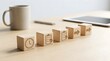 © MD NAYEM - A well-organized workspace with wooden blocks and office supplies on a desk