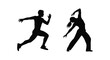 © msunny93 - Silhouettes of a man running and a woman dancing dynamically