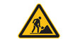 © Waziran - Yellow triangle warning vector graphic illustration of men at work construction site sign