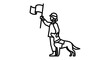 © Yuyu - Guide dog with handler holding flag, symbol of assistance and direction