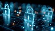 © The Little Hut - Digital Padlocks on Circuit Board Representing Cyber Security and Data Protection in Technology