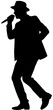 © Rezowan  - Singer Performing with Microphone Silhouette Vector Illustration