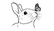 © Aziz - A rabbit silhouette illustration with a butterfly on its nose