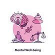 © ororner - Mental Well-being Illustration - Brain, Meditation, Balance, and Harmony.