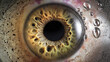 © lemonmoon - Cataract surgery eye recovery close up macro detail iris water droplet medical vision health