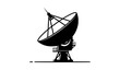 © MdRoni - Satellite dish radar flat vector icon black silhouette isolated on transparent background for technology design