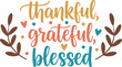 © vectolab - Vectoe art of thankful, grateful, blessed with leaves