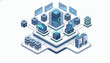 © abiyyumahdy05 - Isometric illustration of a futuristic data center with servers and database storage.