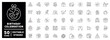 © Jocelyn_Flores - Birthday celebration outline icon set. editable stroke thin line style party symbols