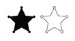 © Santa - Two sheriff stars one solid and one outline a striking silhouette