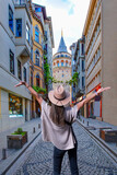 Galata tower is famous landmark in the  Istanbul