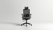 © Leonardo - Maqueta de silla de oficina, respaldo de malla, fondo minimalista, vista frontal, plantilla para presentación de marca de muebles corporativos