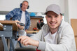 © auremar - young carpenter working in workshop