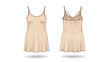 © adzka10 - Elegant vector illustration of a women's beige slip dress, showing front and back views
