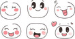 © RumanaAkther - Funny cartoon faces set with playful expressions and colorful characters